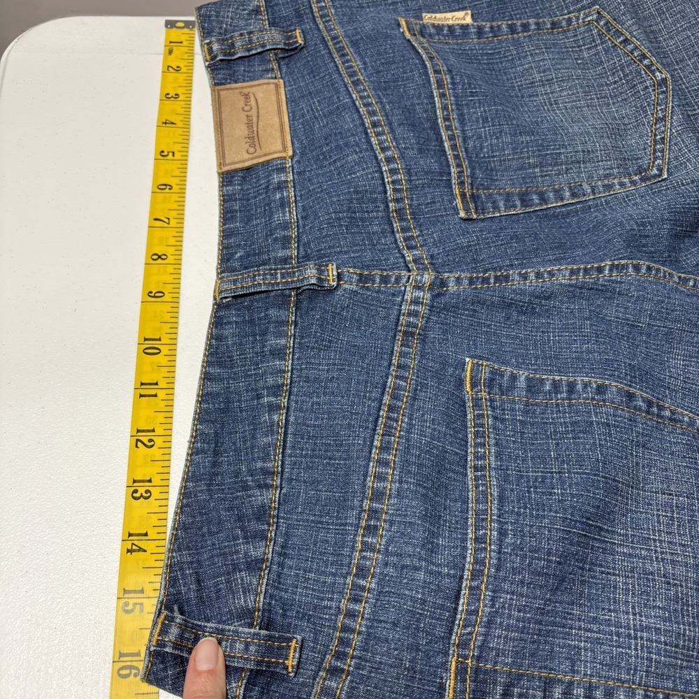 Coldwater Creek Women Straight Leg Jeans Size 12P Blue Denim Embroidered Beaded - Picture 8 of 13